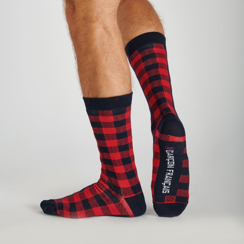 Red Lumberjack city socks