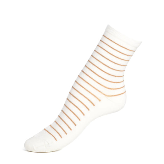 Les Marinières – Women's Socks in Ecru & Gold