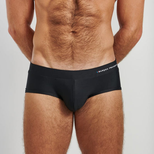 Black swim brief - embroidery