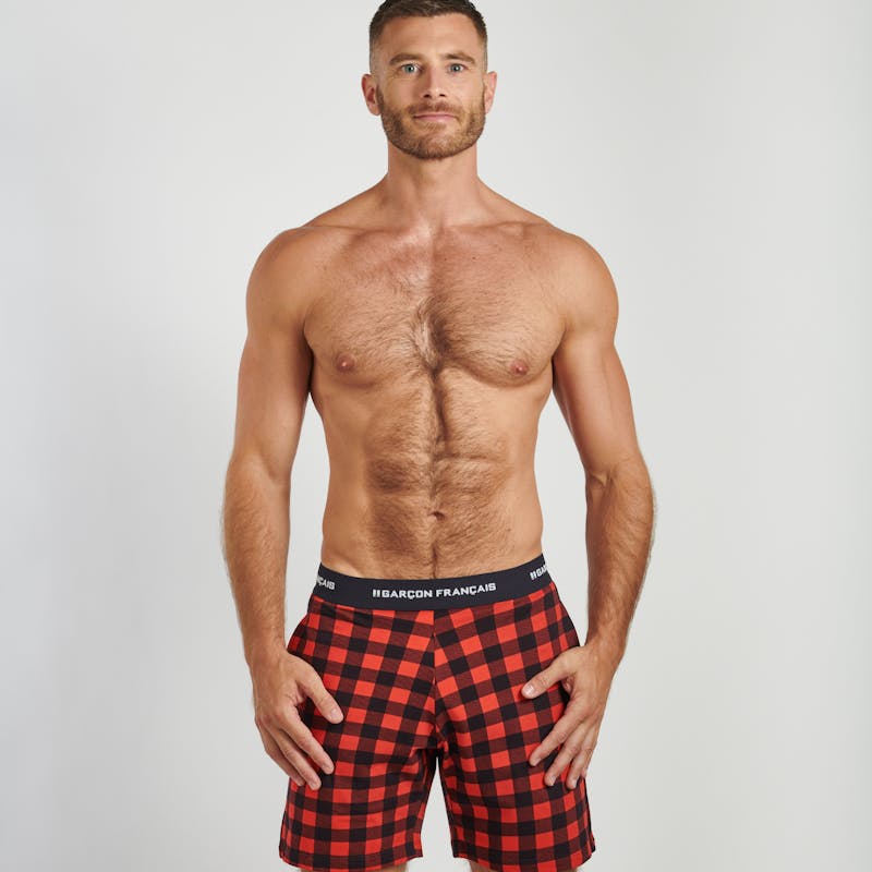 Red Lumberjack short pyjama bottom