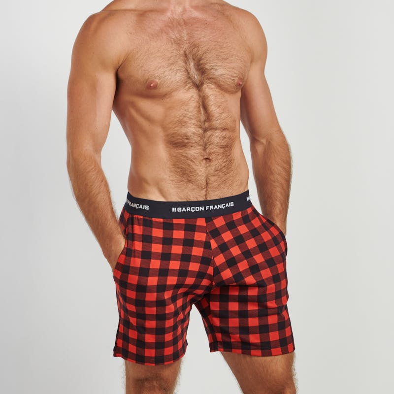 Red Lumberjack short pyjama bottom