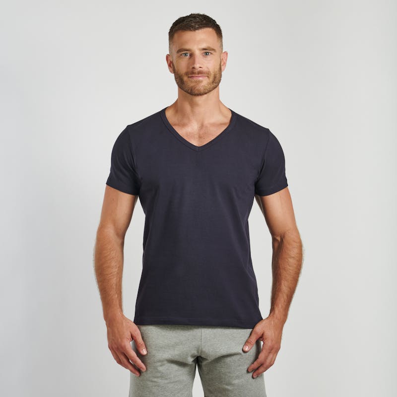 Blue t-shirt V-neck - Essential