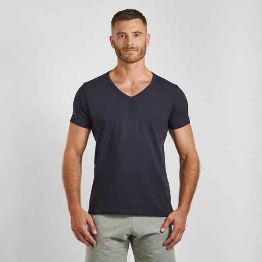 Blue t-shirt V-neck - Essential